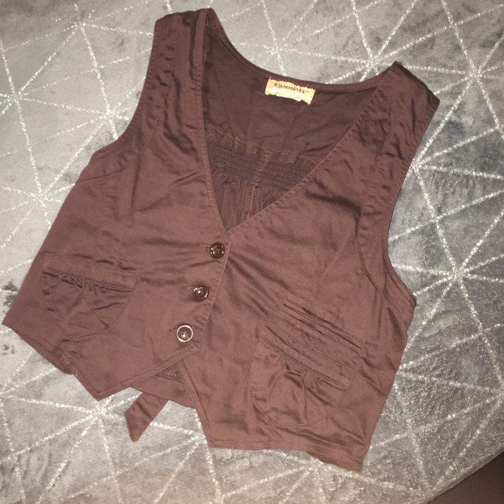 Chocolate brown fitted vest